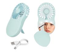 KASANOVA Miniventilatore tascabile con specchio led azzurro