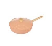KASANOVA Padella Antiaderente Alta vari colori Pot Art 24 cm con Coperchio Innovativo, padella antiaderente 24 cm, Ideale per Cotture Lente e Stufati (Rosa, 28 Cm)