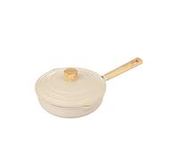 KASANOVA Padella Antiaderente Alta vari colori Pot Art 24 cm con Coperchio Innovativo, padella antiaderente 24 cm, Ideale per Cotture Lente e Stufati (Avorio, 24 Cm)