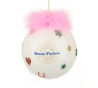 KASANOVA Pallina Natale buona fortuna rosa 10 cm Good Luck rosa