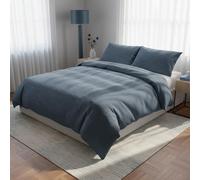 Parure copripiumino matrimoniale blu jersey melange blu