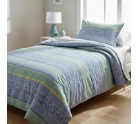 Parure copripiumino singolo righe cotone multicolore