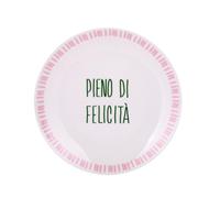 KASANOVA Piatto dolce ceramica Pieno di Felicità Color Bloom