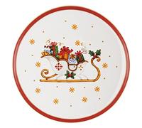 Piatto panettone slitta in porcellana, 31 cm