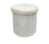 KASANOVA Pouf contenitore tondo 39x39 cm bianco