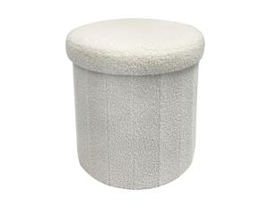 KASANOVA Pouf contenitore tondo 39x39 cm bianco