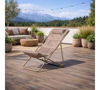 KASANOVA Sedia sdraio pieghevole e reclinabile caffè