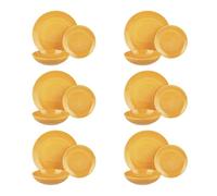 Servizio 18 piatti colorati giallo in stoneware