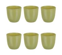 Servizio 6 bicchieri verde opaco in vetro verde