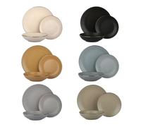 KASANOVA servizio piatti 6 persone Sahara, servizio piatti 18 pezzi, set piatti moderni, piatti ceramica stoneware, Multicolore, lavabili in lavastoviglie