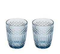 KASANOVA Set 2 Bicchieri Acqua Vetro Blu Lavorato Amalia