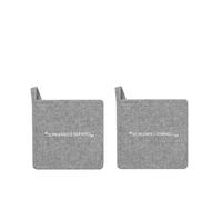 KASANOVA Set 2 presine 17x17 cm antracite con scritta in misto cotone grigio