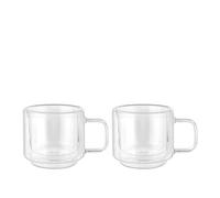 KASANOVA Set 2 tazze tè 200 ml in vetro borosilicato trasparente