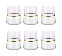 Set 6 bicchieri acqua 420 ml rosa e oro Spectrum