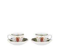 KASANOVA Set di 2 tazze da caffè con bordo verde natalizio