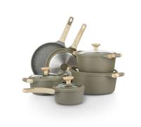 Batteria pentole 10 pezzi Bambù verde verde
