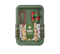 KASANOVA Set natalizio teglia verde con spatola e frusta