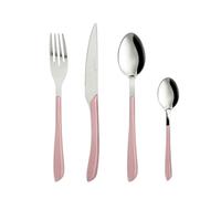 Set 24 posate acciaio manico malva Afrodite rosa
