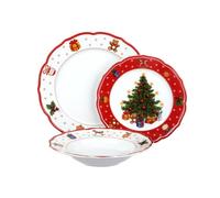 KASANOVA Set posto tavola 3 piatti Natale rosso (Albero)
