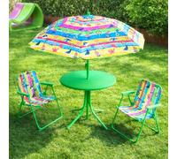 KASANOVA Set tavolino, ombrellone e 2 sedie bambino verde