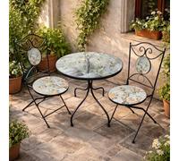 KASANOVA Set tavolo rotondo e 2 sedie ceramica Birds