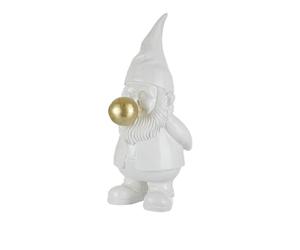 KASANOVA Statua Gnomo con Chewing Gum 18,5x22x42,5 cm Bianco