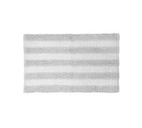 Tappeto bagno ciniglia 50x80 cm righe grigio bianco