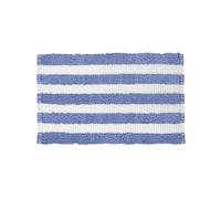Tappeto bagno ciniglia 50x80 cm righe indaco bianco