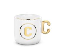 KASANOVA Tazza lettera C con manico oro 360 ml