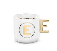 KASANOVA Tazza lettera E con manico oro 360 ml