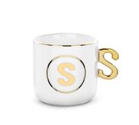 KASANOVA Tazza lettera S con manico oro 360 ml
