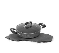 KASANOVA Tegame antiaderente 24 cm con coperchio, per induzione e tutti i piani cottura New Petra Dark