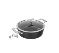 KASANOVA tegame antiaderente 24 o 27 cm Black Diamond, tegame per induzione, con coperchio, rivestimento antiaderente, tegame acciaio inox in forno fino a 250 °C (24 Cm)