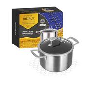 KASANOVA Tegame antiaderente con rivestimento nido d'ape 28 cm Tri-ply, con coperchio in vetro