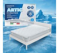 Topper 1 piazza e mezza fibra Artic effetto rinfrescante bianco