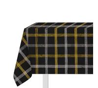 Tovaglia natalizia tartan nero e oro