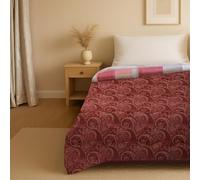 Trapunta singola vinaccia double face scozzese e paisley rosso