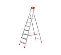 Scala per casa Kasart - Scala Telescopica in Alluminio Leggera e Sicura con Ampia Pedana in Acciaio Zincato, Scala Alluminio 7 Gradini Made in Italy, Altezza di 212 cm e Portata Massima 150 kg