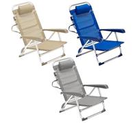kasaviva 1 Pezzo Spiaggina Relax in Alluminio e Tessuto Texilene 4 Posizioni 3 Colori