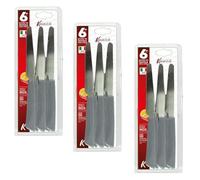 kasaviva Coltelli da Tavola, Set di 6pz per Tavola, Lama in Acciaio Inox Bonomi, Manico Indeformabile (GRIGIO, 3)