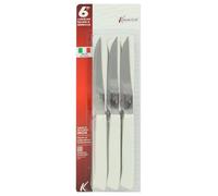 kasaviva Coltelli, Set 6pz per Tavola e Bistecca, Lama in Acciaio Inox e Manico Indeformabile (1, Bianco)