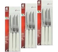 kasaviva Coltelli, Set 6pz per Tavola e Bistecca, Lama in Acciaio Inox e Manico Indeformabile (3, Nero)