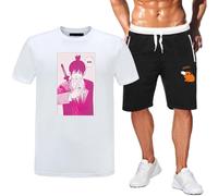 KASBCVYU Chains-AW Man Uomo Pigiami Set, Pigiama Comodo e Fresco, Set di Pigiami per Pigiami da Notte(White10,L)