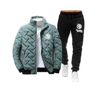 KASBCVYU Tute Uomo Invernali Monst-er Hunt-er, Pantaloni Sportiva Set, Pezzi Felpa e Pantalone Set(Green,XXL)