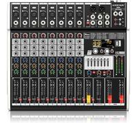 Kaschum G98X Mixer audio professionale a 8 canali con 99 effetti di riverbero DSP, ingresso digitale USB/MP3, alimentazione phantom 48 V, console di mixaggio stereo DJ per PC, feste, matrimoni ed
