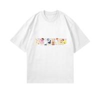 KASENFASHION K-Pop Fan T-Shirt 2025 - Stray-K Dominate Maglietta a maniche corte in stile Harajuku, unisex, Bianco e, S