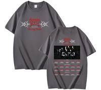 KASENFASHION K-Pop - Maglietta alla moda Stray-K Shirt in stile oversize per uomo e donna, grigio scuro, M