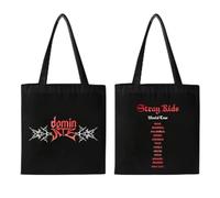 KASENFASHION Stray-K Merch - Borsa in tessuto alla moda con motivo SKZ, regalo per gli amanti del K-pop e dei bambini, Nero, 40*34CM