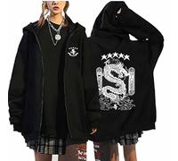 KASENFASHION Stray-K SKZOO Felpa con cappuccio stile Y2K - Dolce BangChan Lee Know Changbin Hyunjin Han Felix Seungmin I.N Print Unisex Harajuku Streetwear Zip Hoodie, Nero 1, S