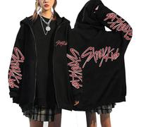 KASENFASHION Stray-K SKZOO Felpa con Cappuccio Y2K - Dolce BangChan Lee Know Changbin Hyunjin Han Felix Seungmin I.N Print Giacca con Cappuccio Unisex Harajuku Streetwear, Nero 1, 4XL